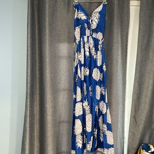 Blue  strapless summer dress  (Large)